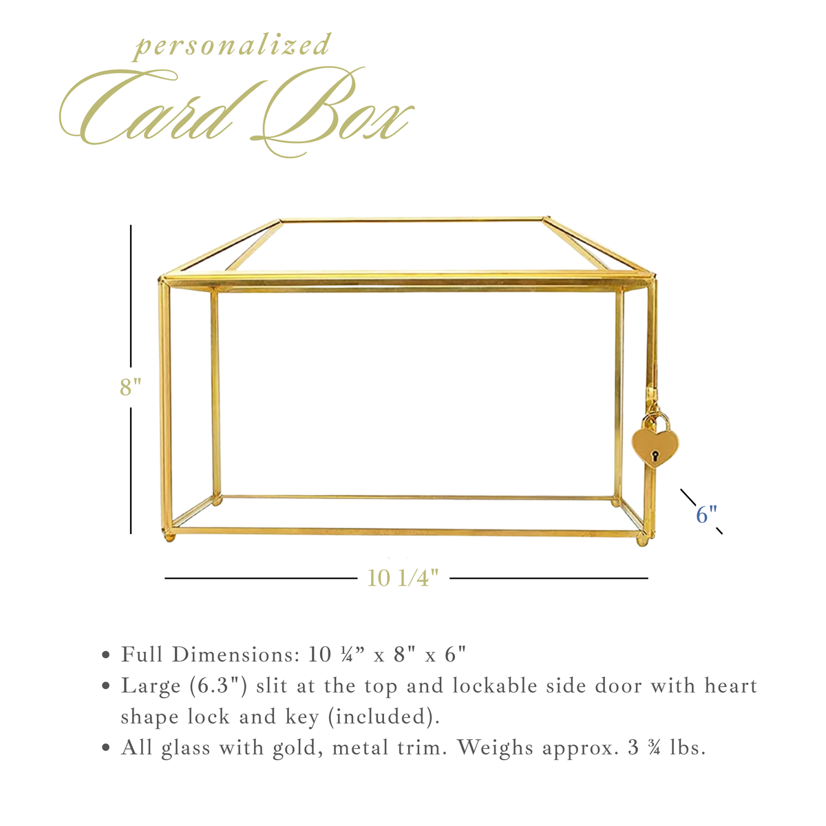 Wedding Card Box in Gold