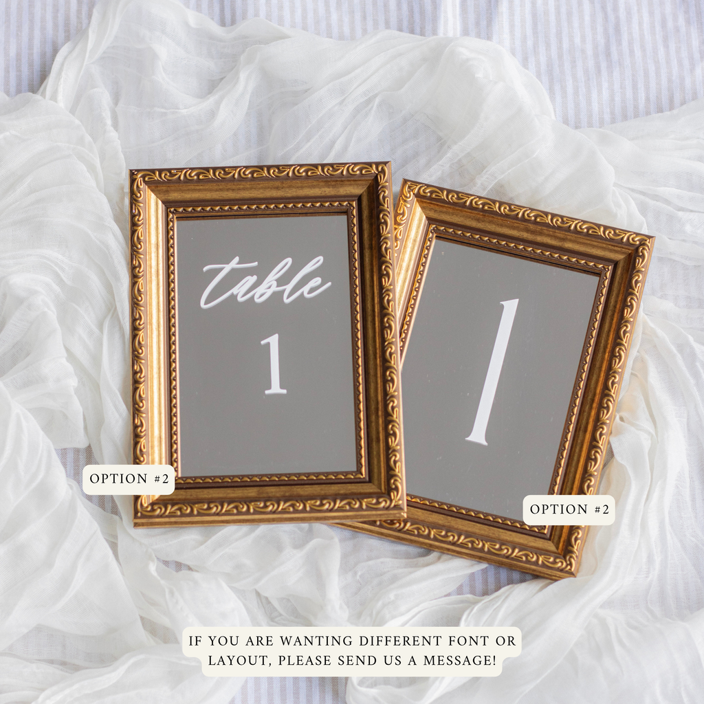 Antique Gold Table Numbers Mirrors