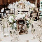 Mirror Wedding Table Numbers in Vintage Gold