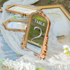 Mirror Wedding Table Numbers in Vintage Gold