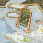 Mirror Wedding Table Numbers in Vintage Gold