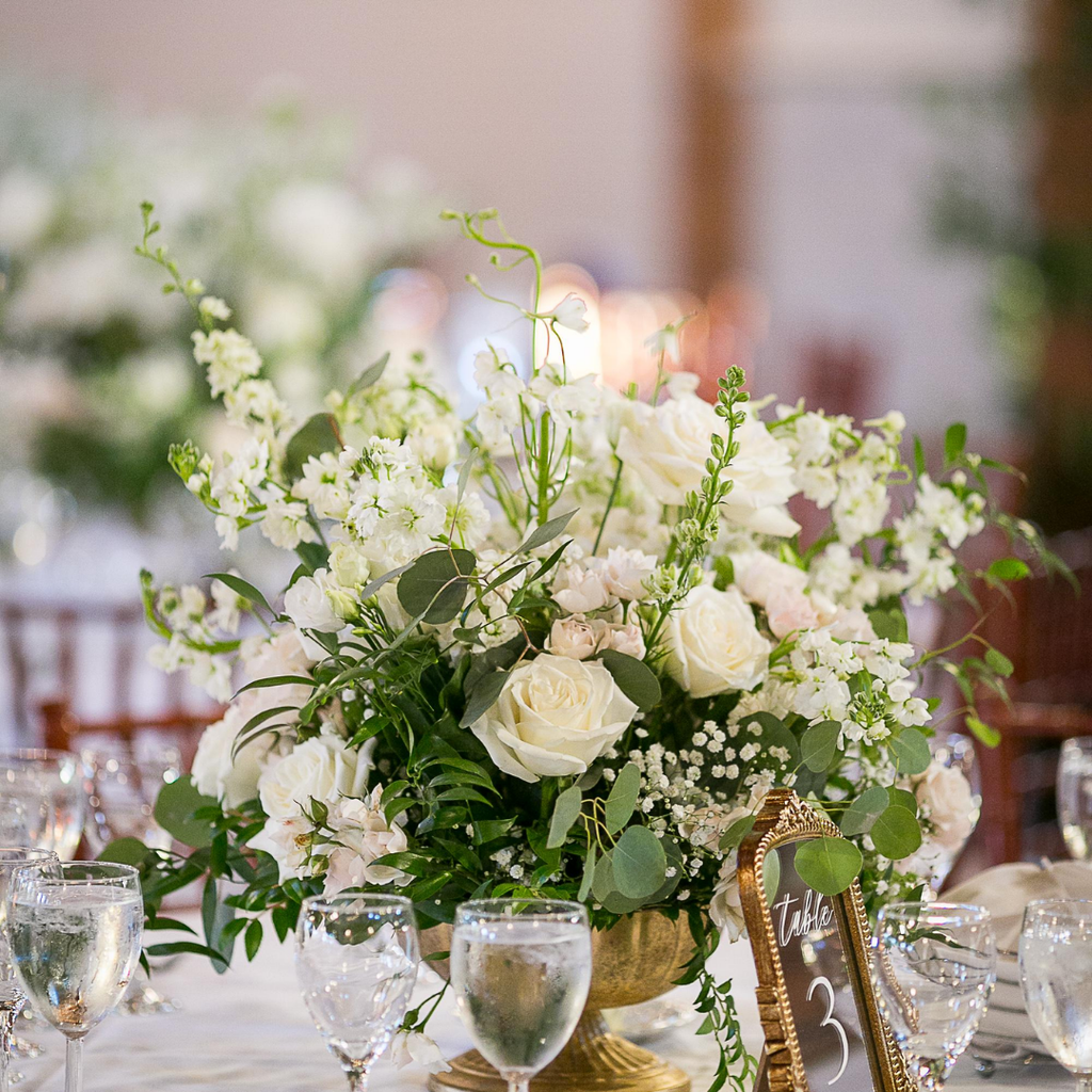 Mirror Wedding Table Numbers in Vintage Gold