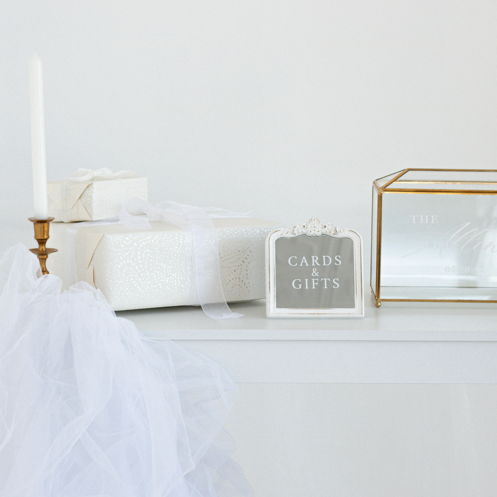 White Cards and Gifts Sign (Mini)