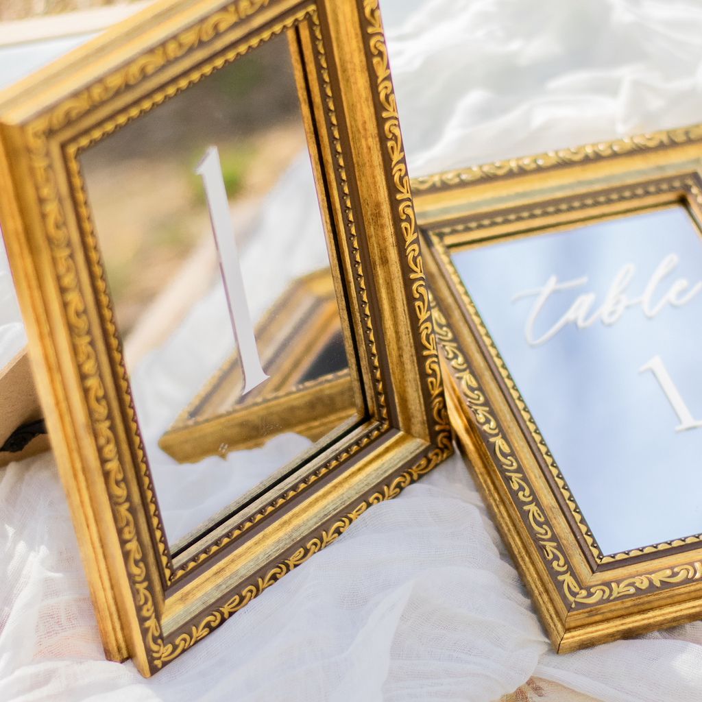 Antique Gold Table Numbers Mirrors