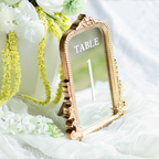 Mirror Wedding Table Numbers in Vintage Gold