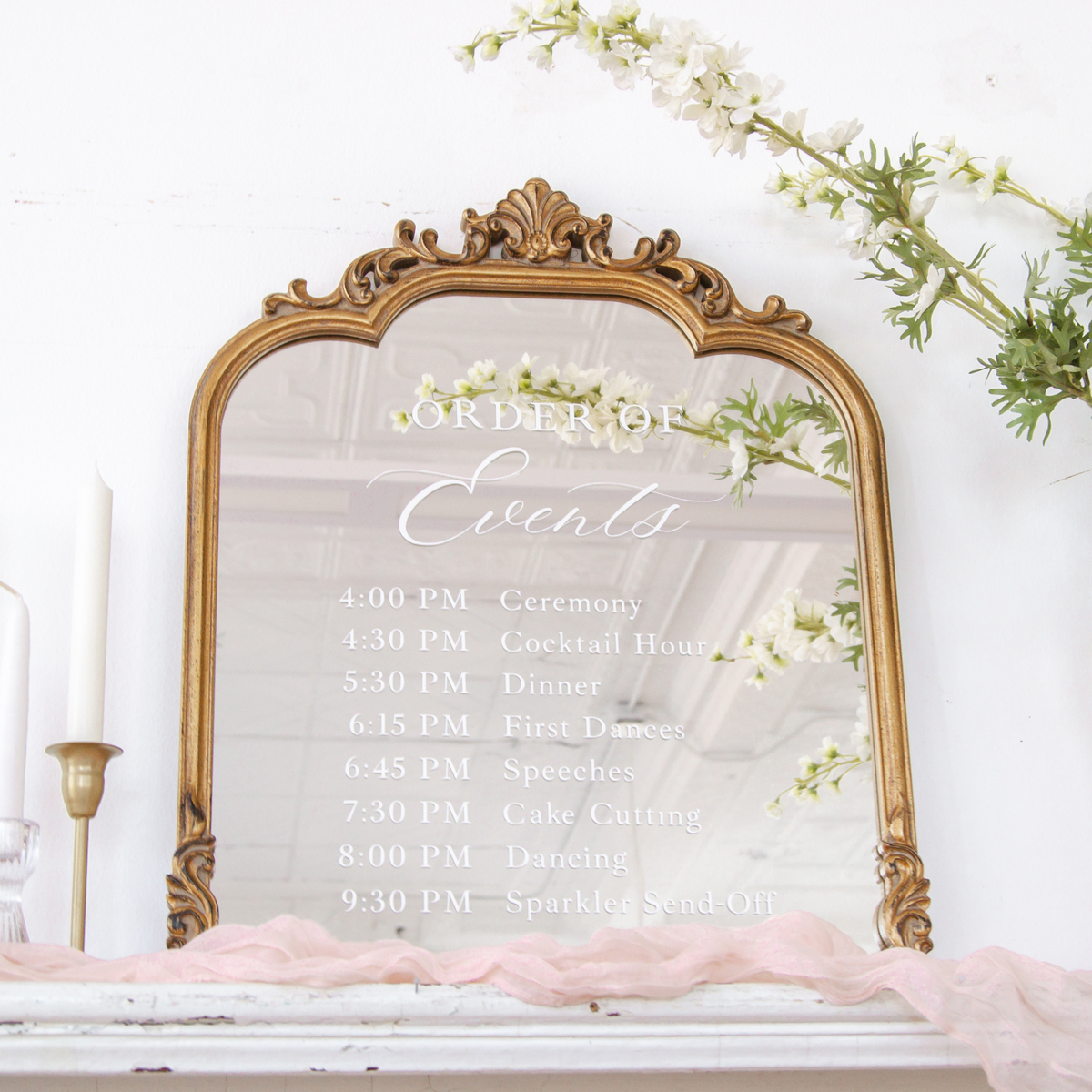 Order of Events Sign for Wedding