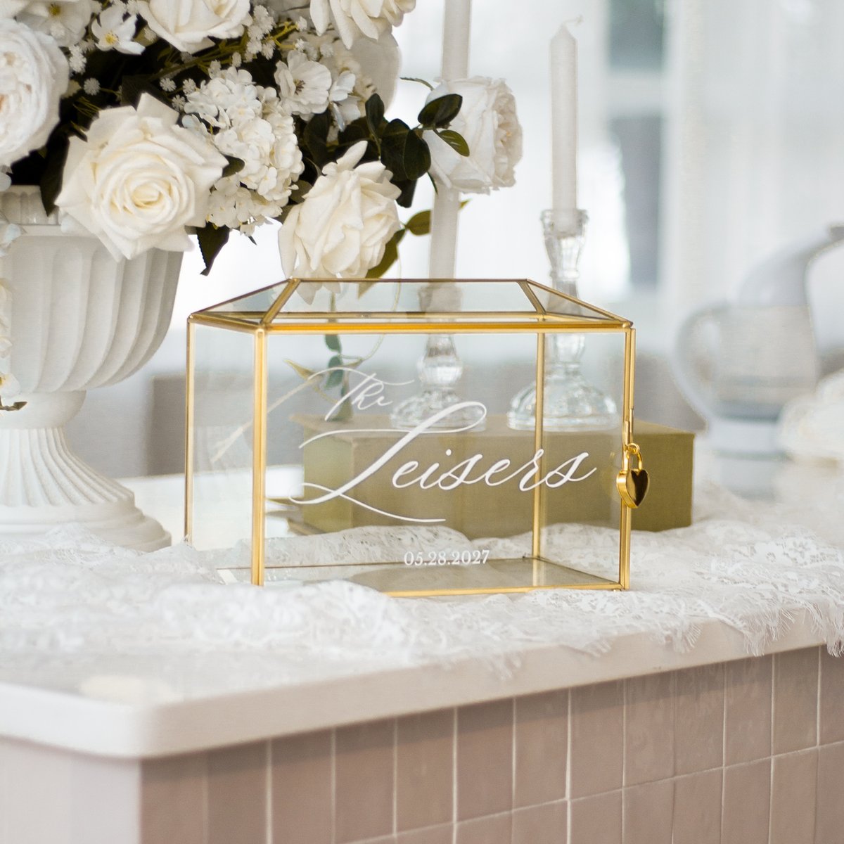 Wedding Card Box in Gold