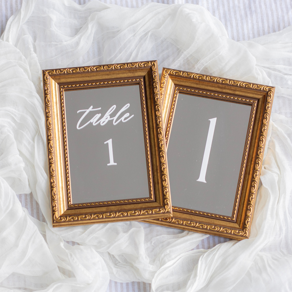 Antique Gold Table Numbers Mirrors